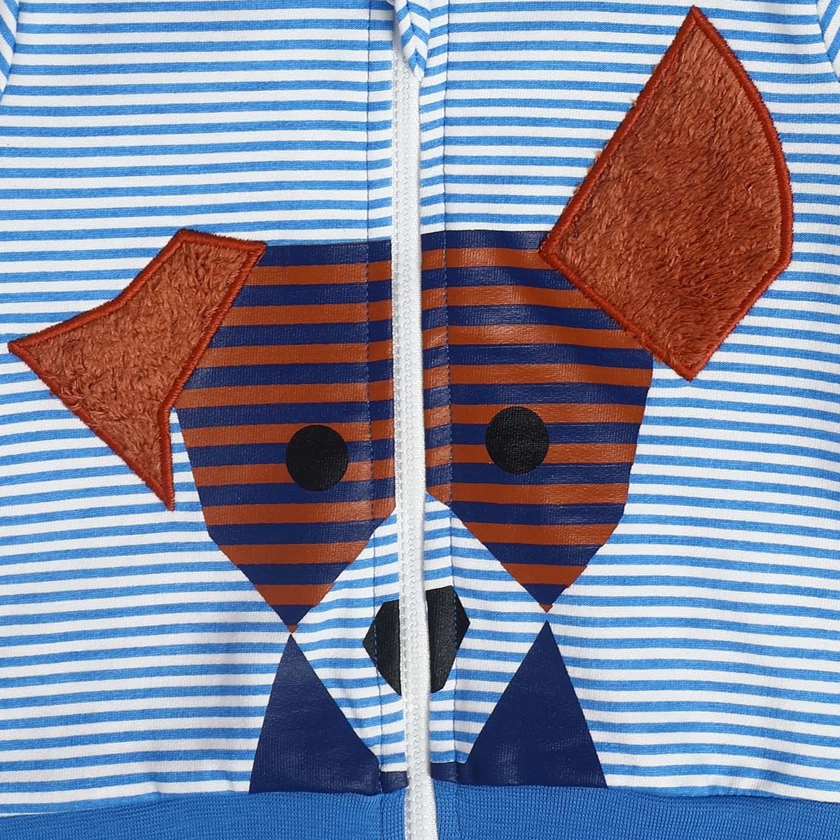 Boys Blue Hooded Full Sleeves Jacket