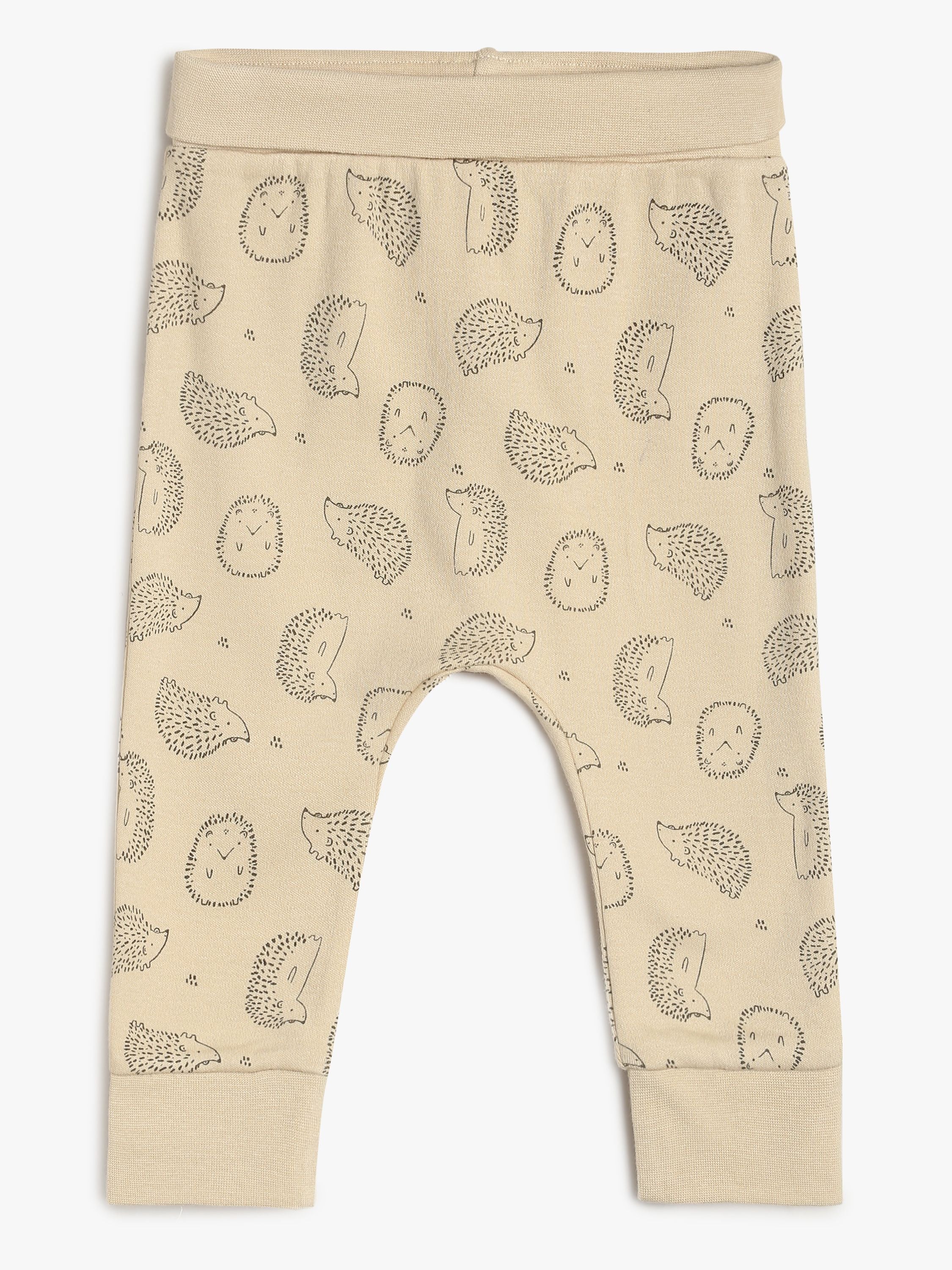 Unisex White and Beige Bear Print Top and Bottom Set Co-Ord Set