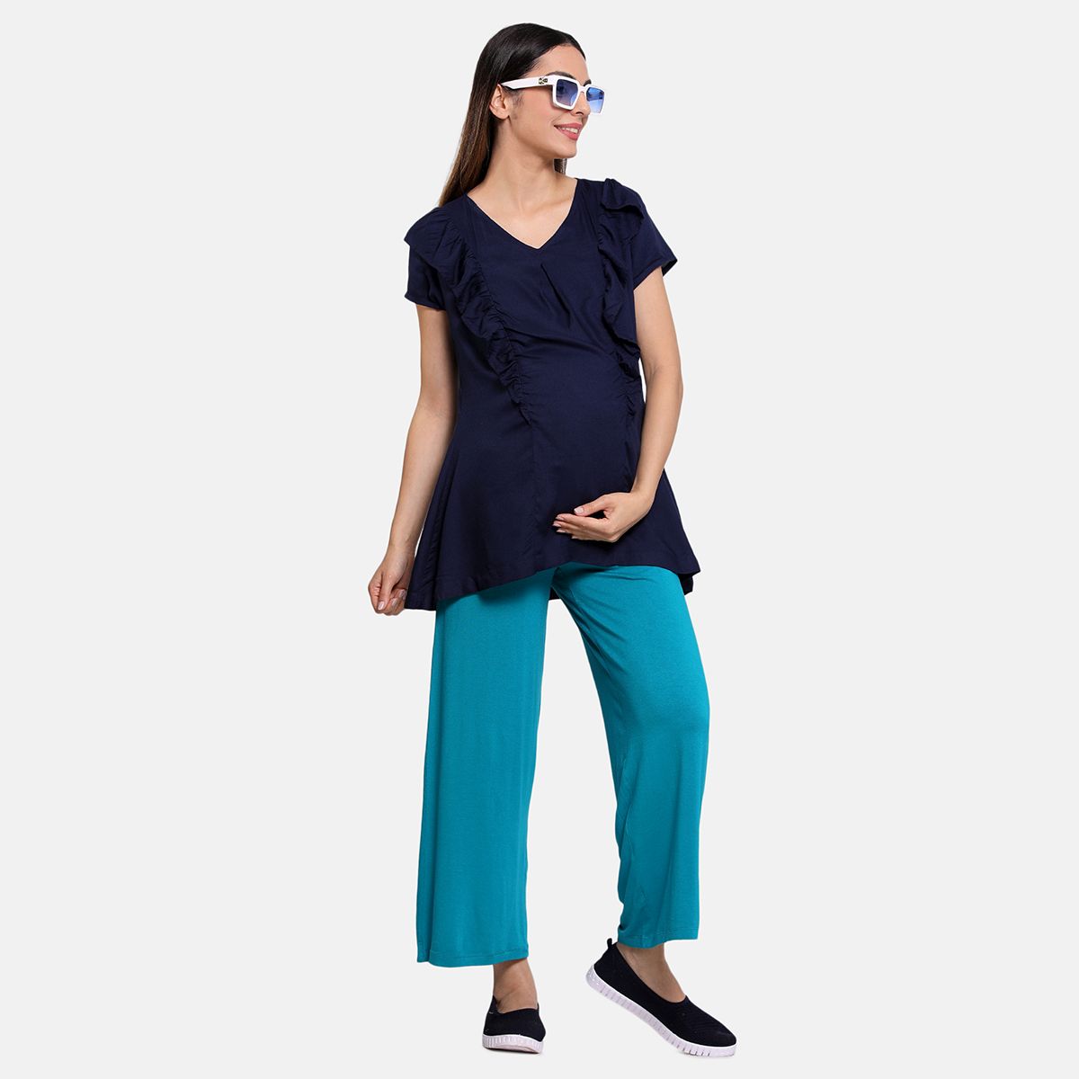 Harbor Blue Nursing Knit Pant