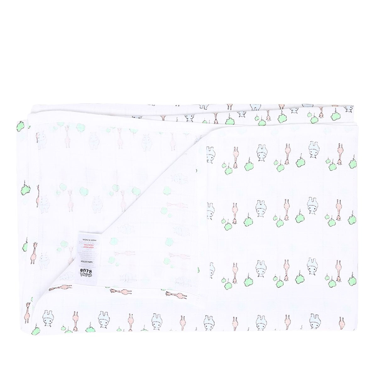 Baby Unisex Blue and White Cotton Muslin Printed Swaddle Wraps Pack of 2 Soft and Breathable Everyday Essentials