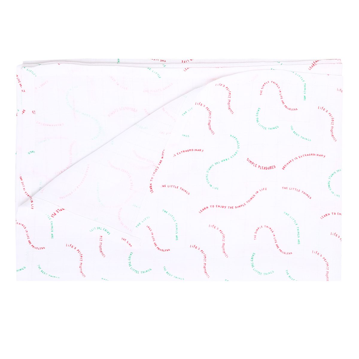 Baby Girls Apple Print Cotton Blankets Pack of 2, Multicolour