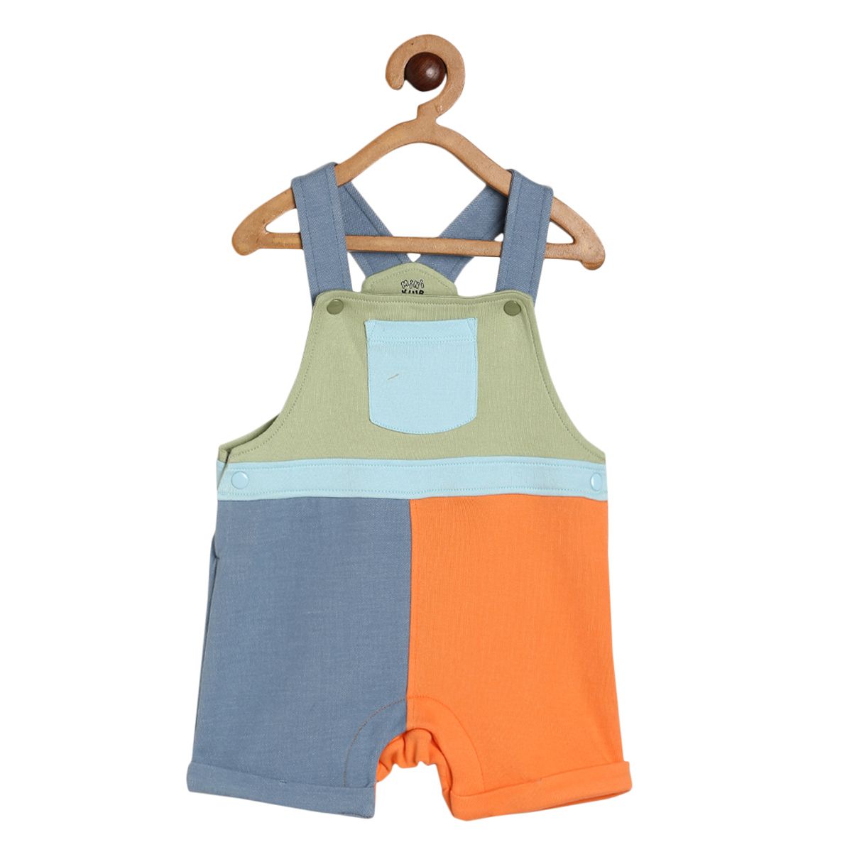 Boys Green/White Round Neck Short Sleeve Dungaree Set