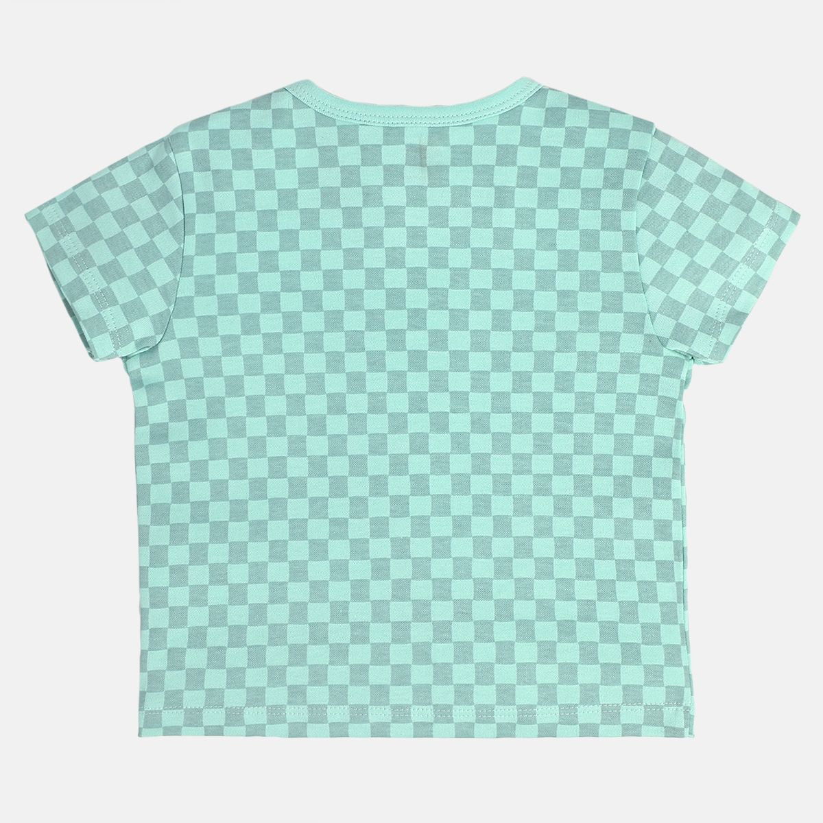 Boys Cotton Pack Of 2 Half Sleeves Elephant & Checks Printed Front Open Vest - Blue & Olive Green