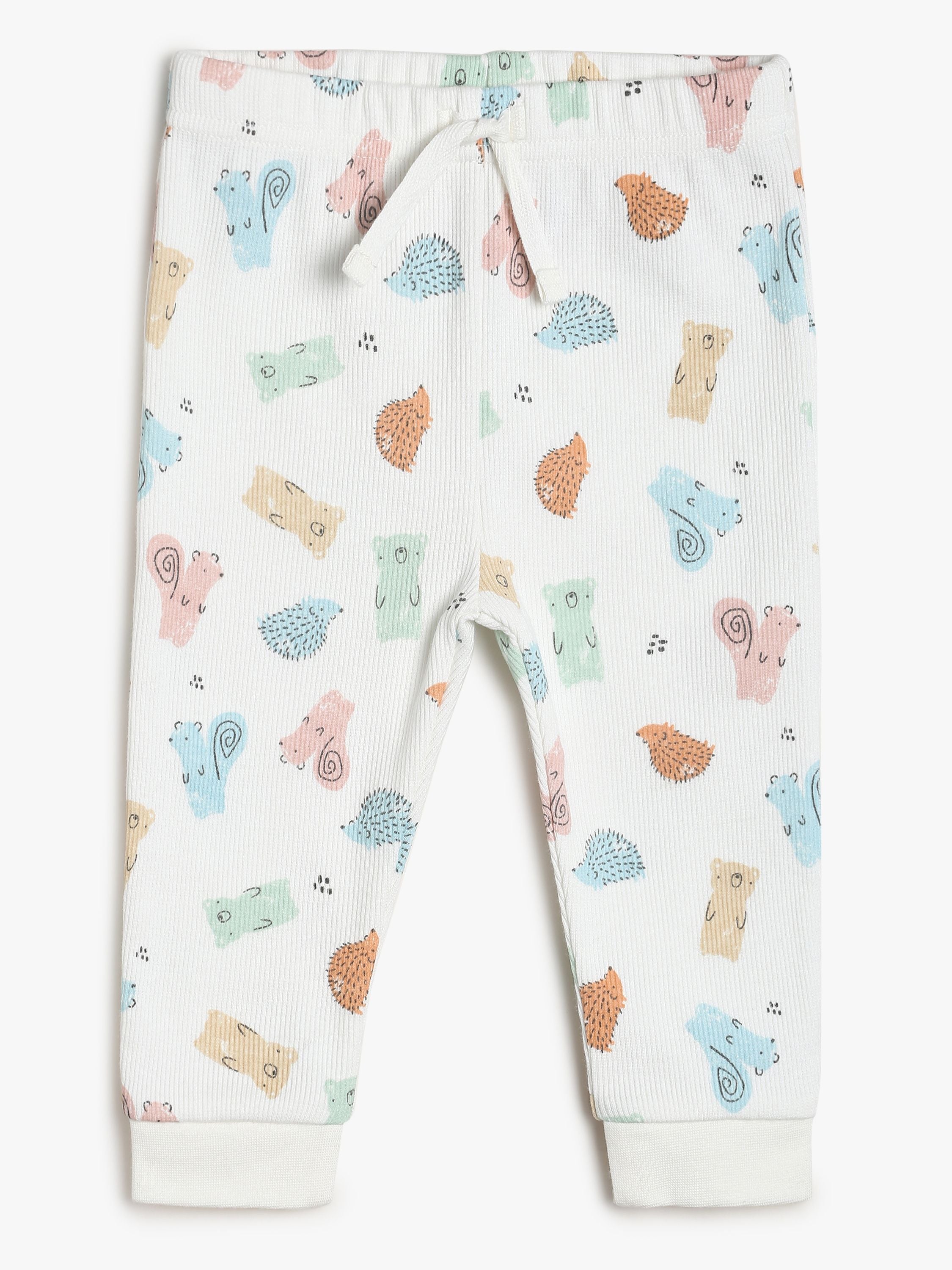 Unisex White Animal Print Top and Bottom Set Co-Ord Set