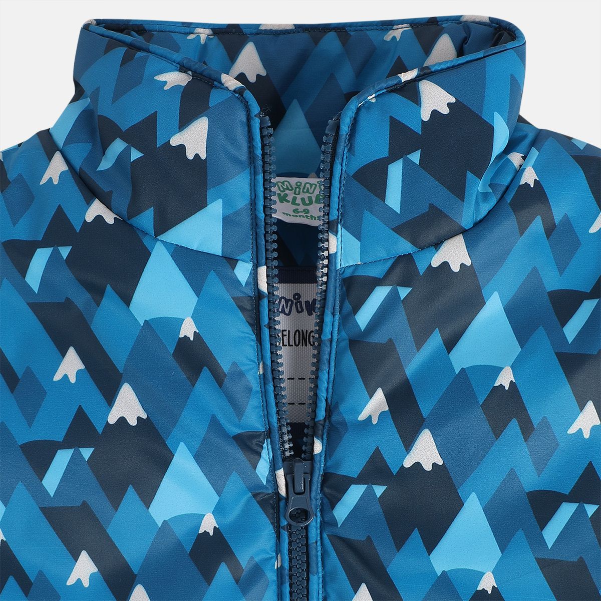 Boys Cotton Full Sleeves Geometric Printed Jacket - Blue