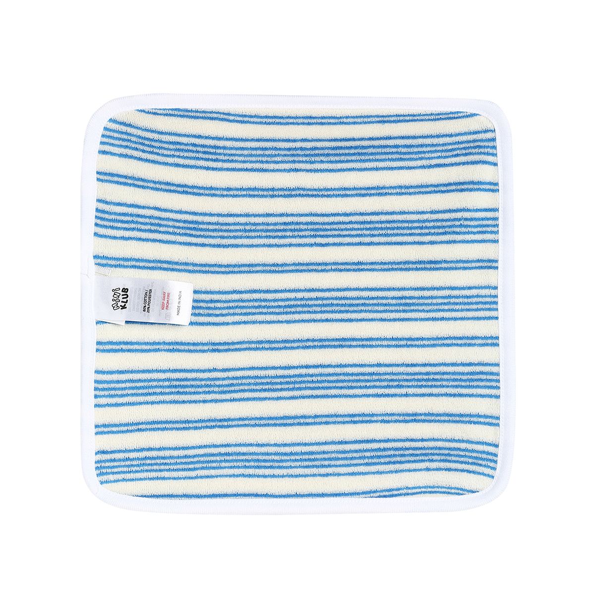 Baby Unisex Yellow and Blue Cotton Washcloths Pack of 4 Solid and Striped Bath Essentials