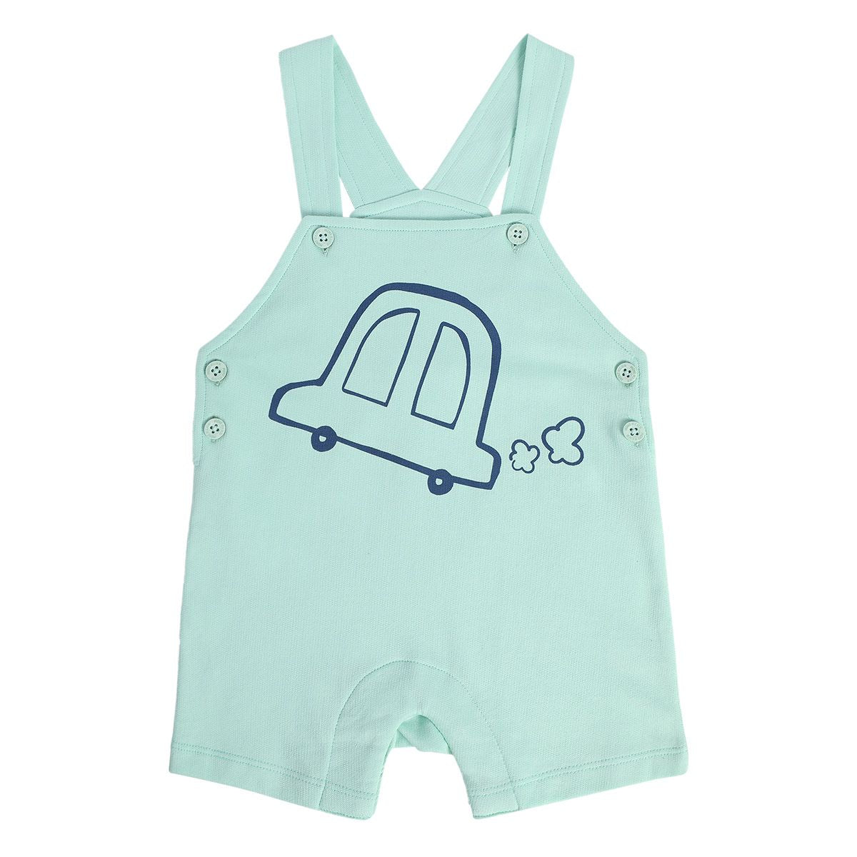 Boys Green Pack Of 2 Dungaree Set