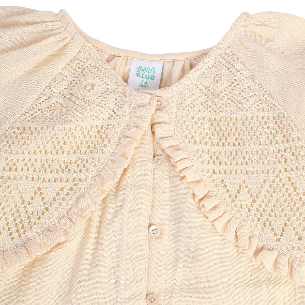 Girls Off White Pack Of 1 Woven Top