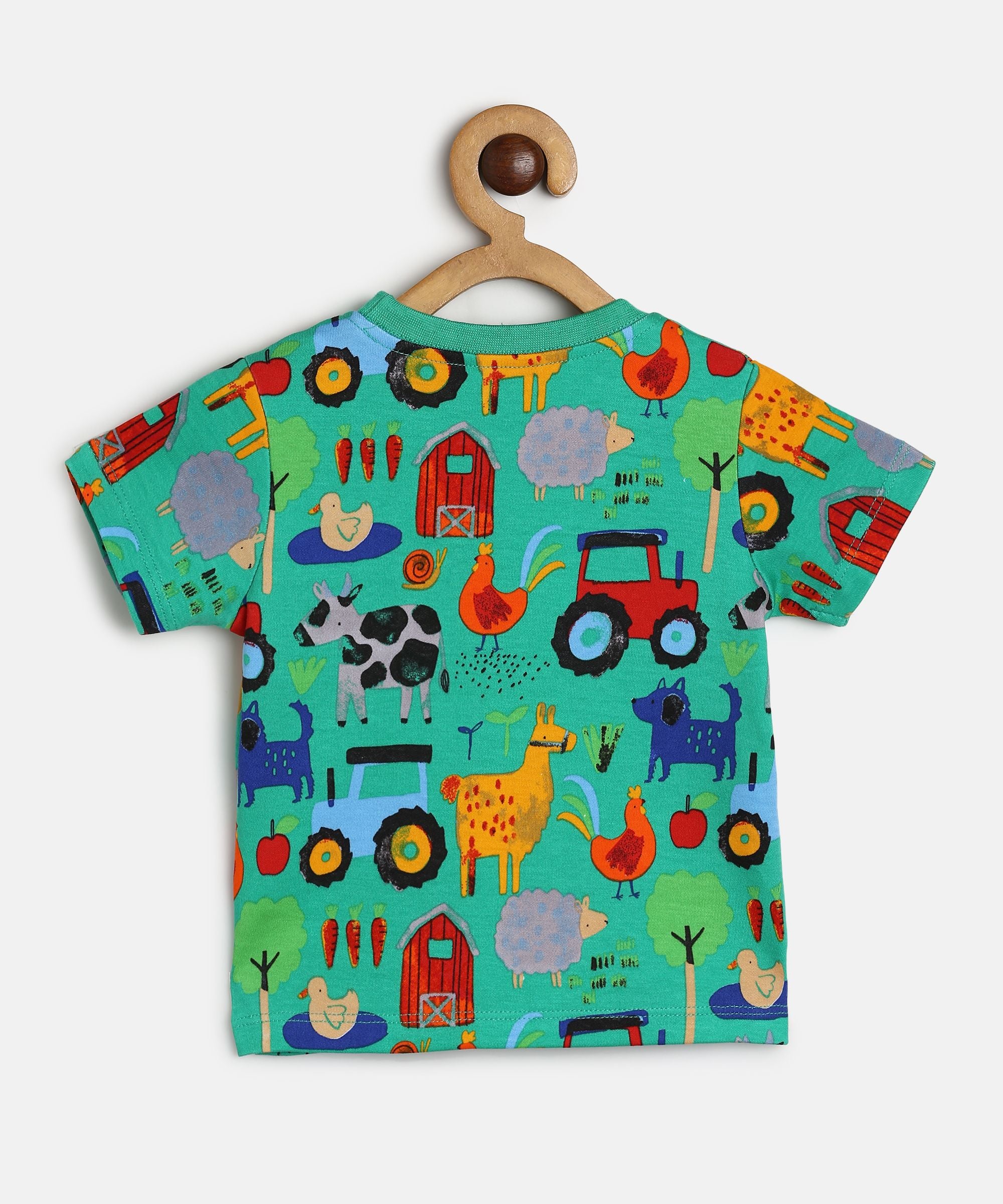 Baby Boys Red, Green and Blue Cotton Printed T-Shirts Pack of 3 Regular Fit Casual Wear