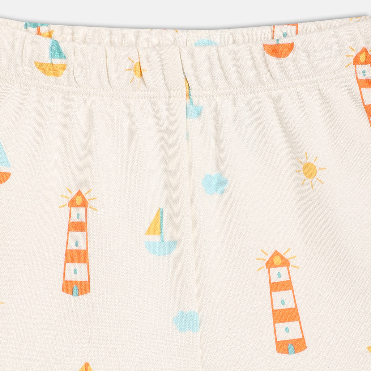 Boys White/Blue Thigh Length Shorts