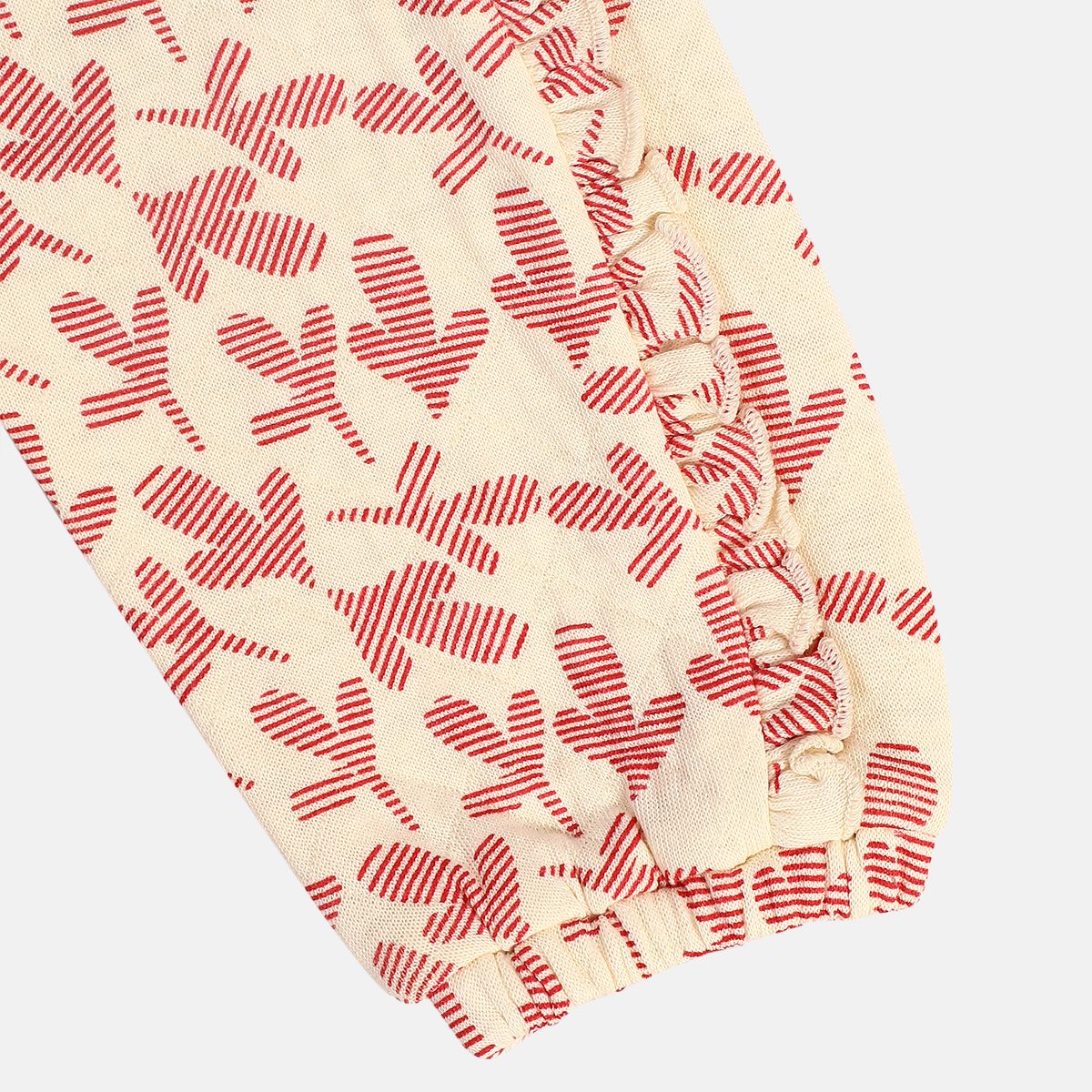 Girls Cotton Floral Printed Knit Bottom - Pink