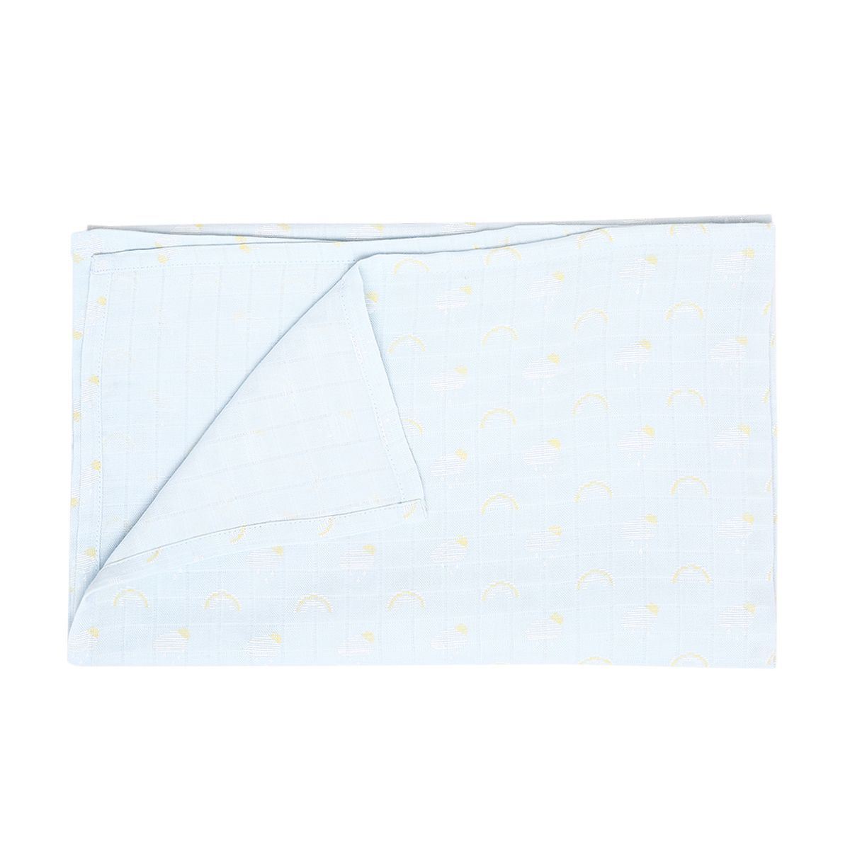 Baby Unisex White and Blue Cotton Muslin Printed Swaddle Wraps Pack of 2 Soft and Breathable Everyday Essentials