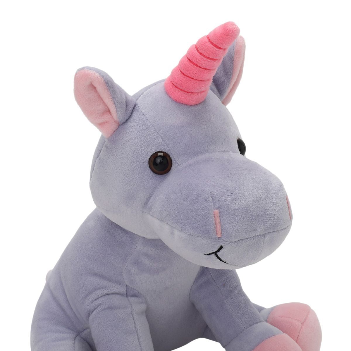 Baby Unisex Grey and Pink Polyester Unicorn Soft Toy Pack of 1 Cuddly Playtime Companion