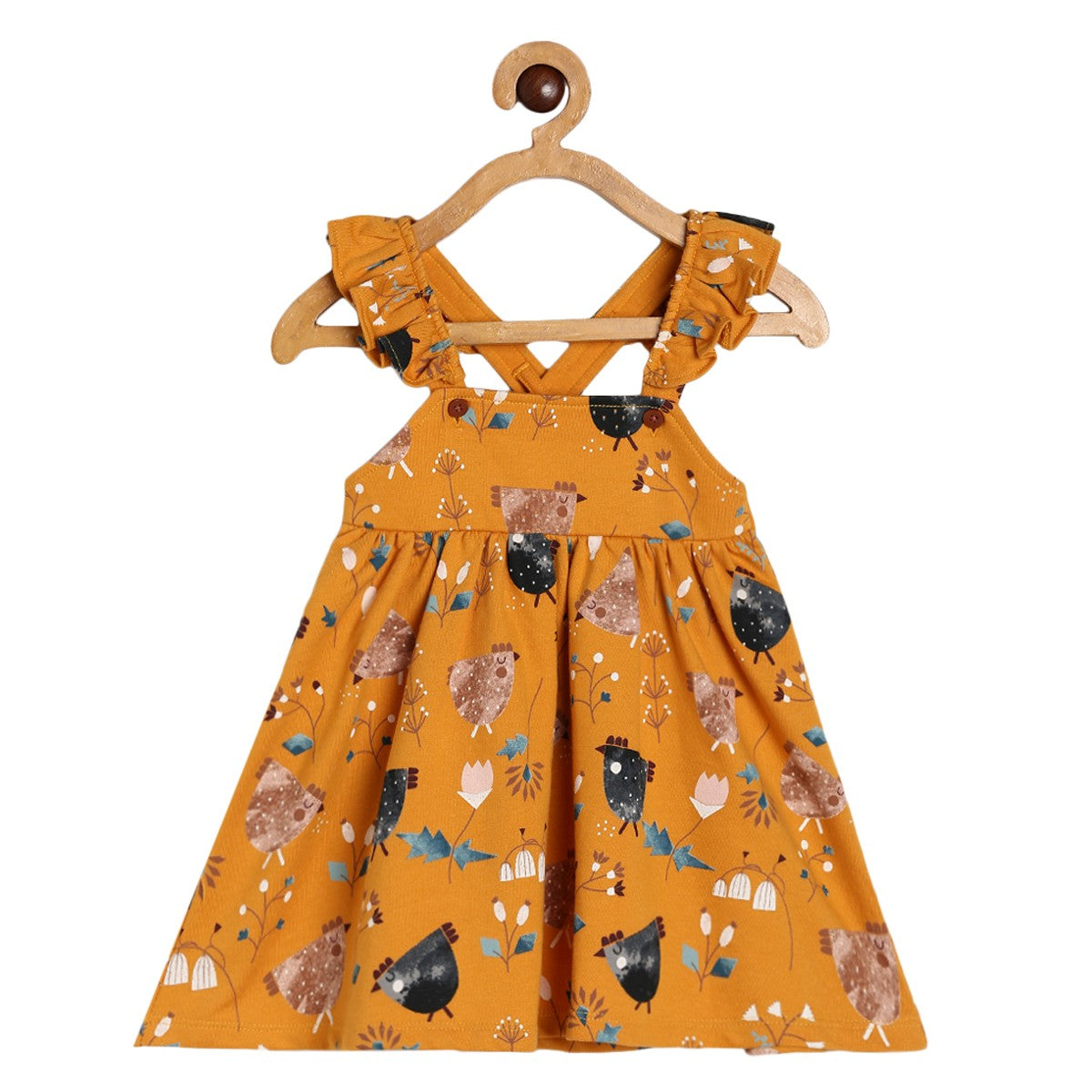 Girls Yellow Pack Of 2 Pinny Set