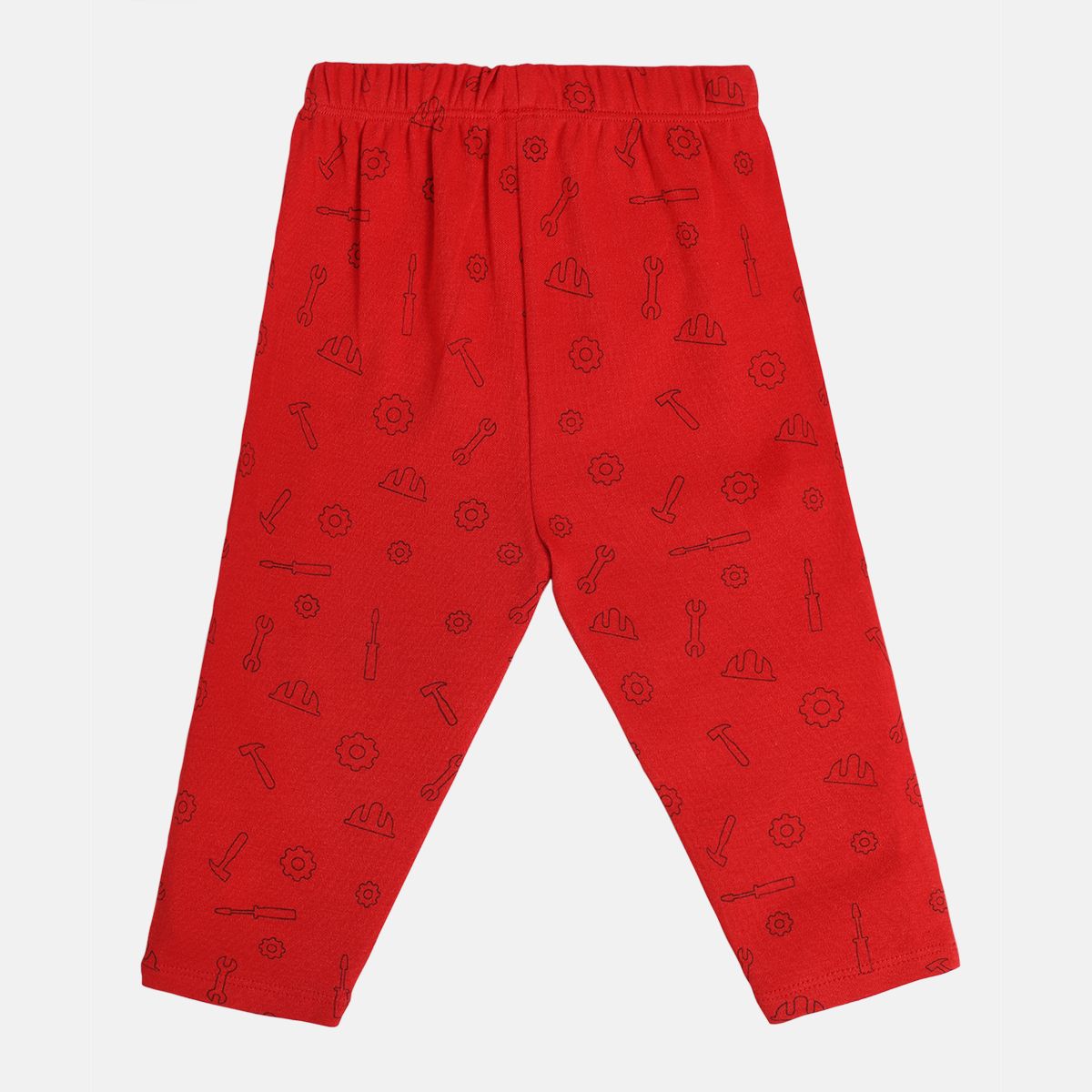 Boys Red / Mint Green Allarround Elastic Full Length Knit Bottom