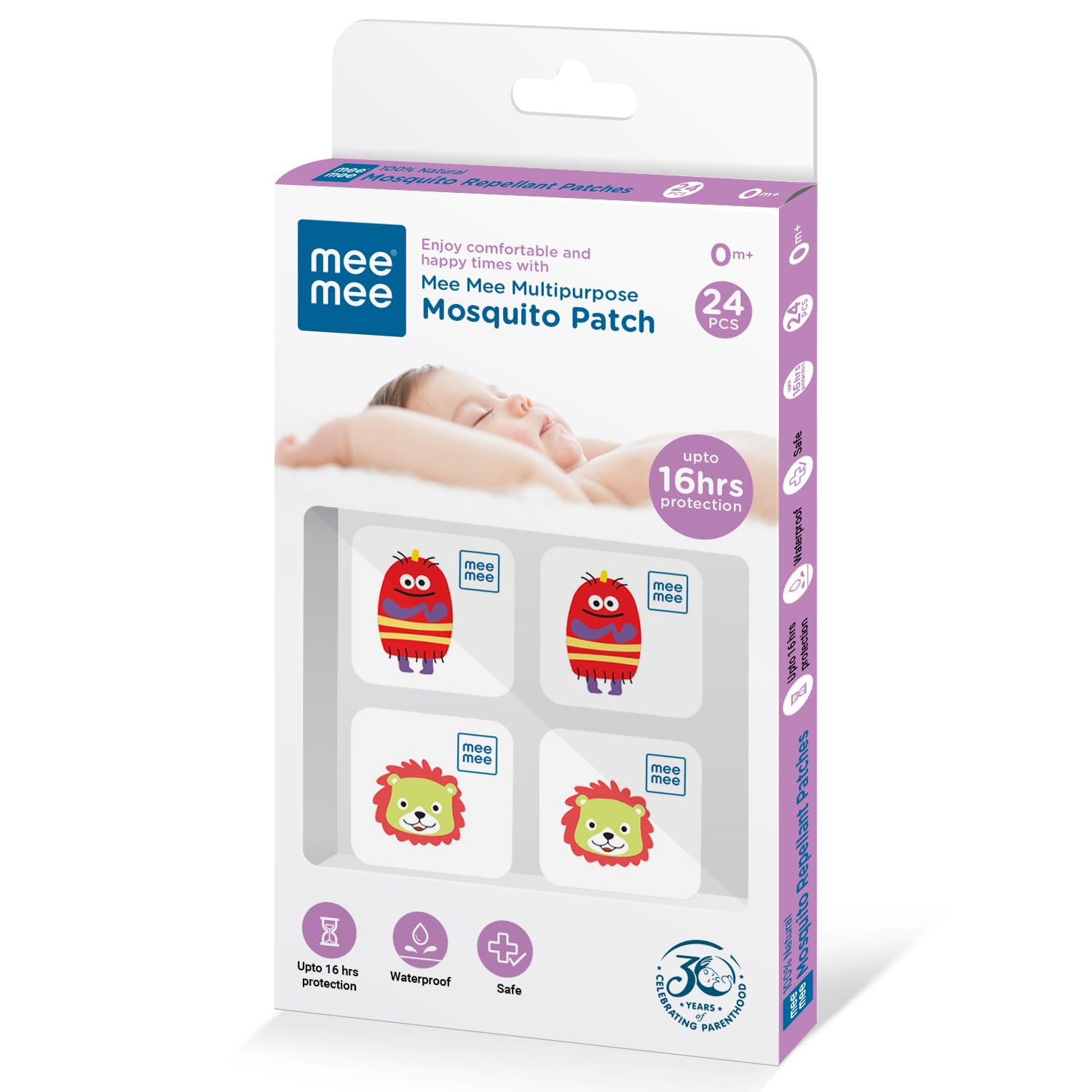 Mee Mee Multipurpose Natural Mosquito Repellent Patch for Babies & Kids - 24 Pieces