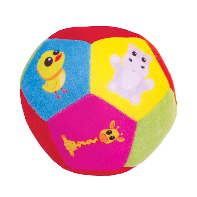 Giggles Soft Animal Print Baby Ball Plush Sensory Toy for Infants