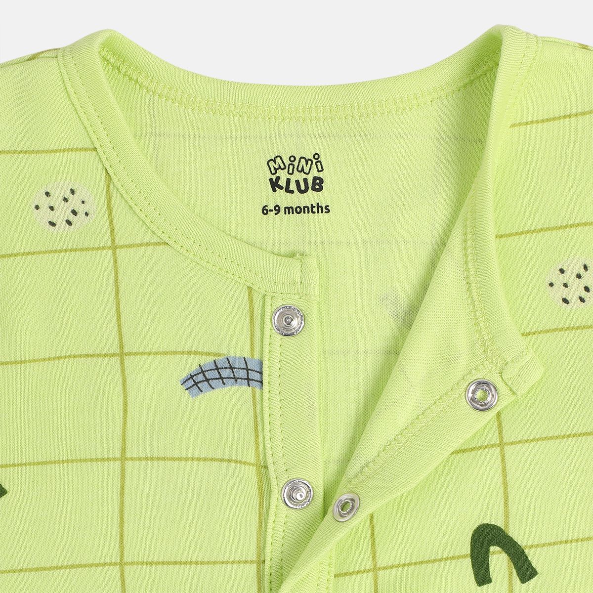 Boys Cotton Pack Of 2 Full Sleeves Elephant & Checks Printed Front Open Vest - Blue & Green