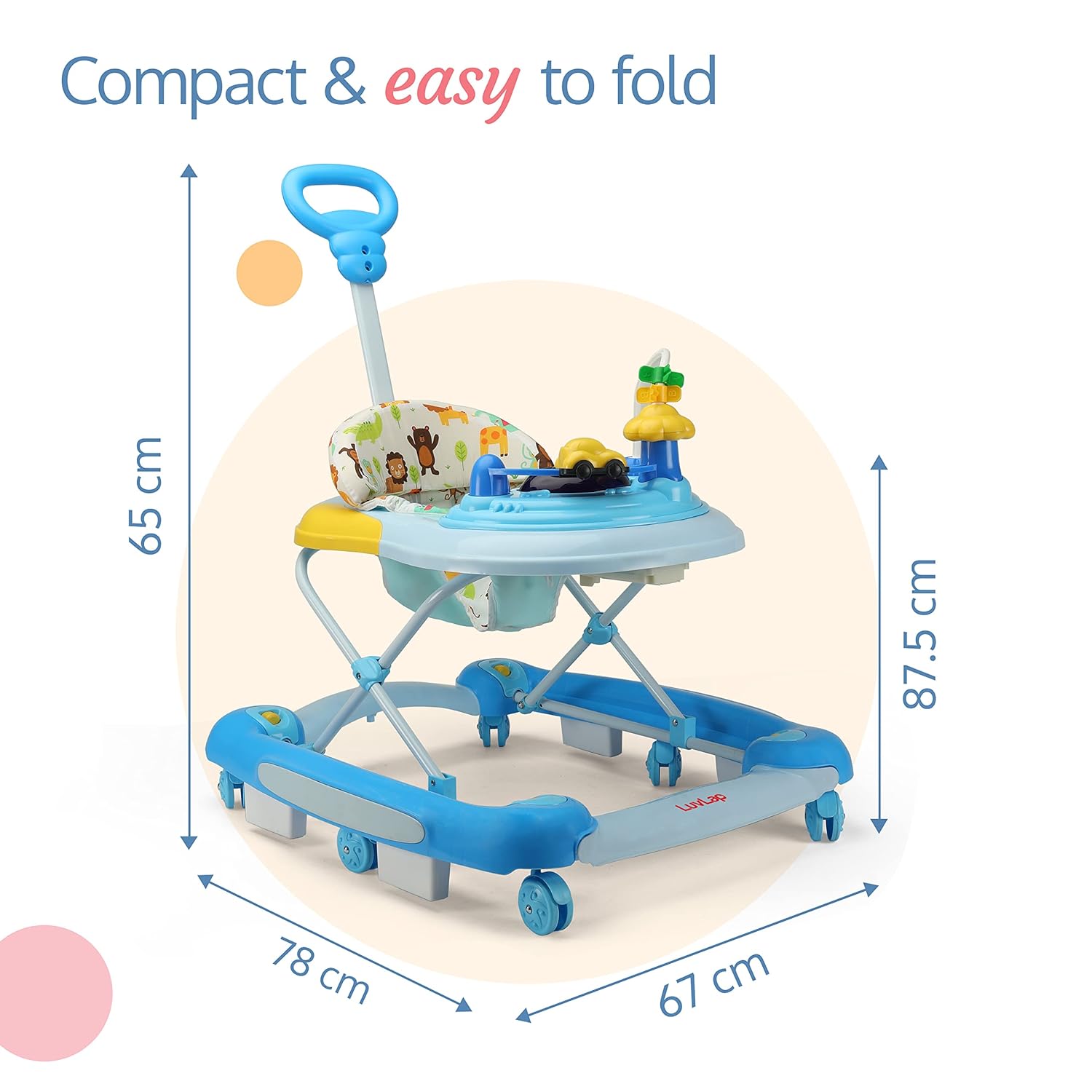 Luvlap Comfy Walker And Rocker (Blue)