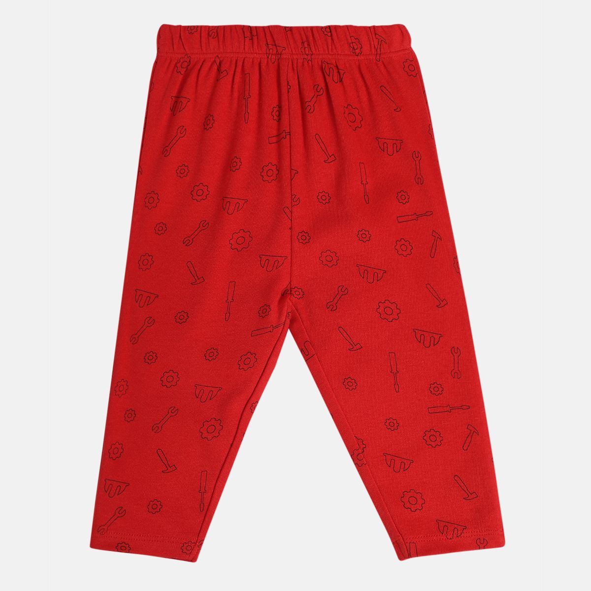 Boys Red / Mint Green Allarround Elastic Full Length Knit Bottom