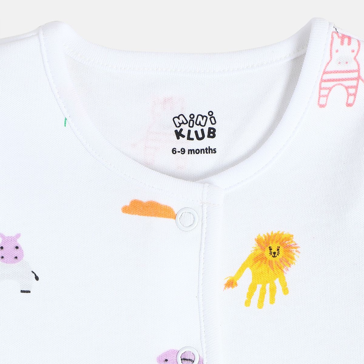 Girls Cotton Pack Of 2 Full Sleeves Animal Printed Front Open Vest - Red & White