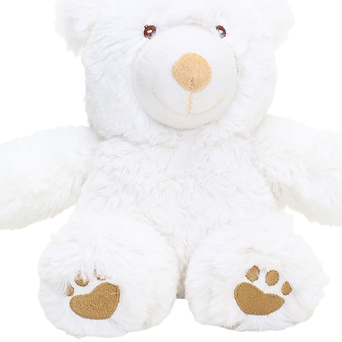 Baby Unisex White Polyester Teddy Bear Soft Toy Pack of 1 Embroidered Details Everyday Play