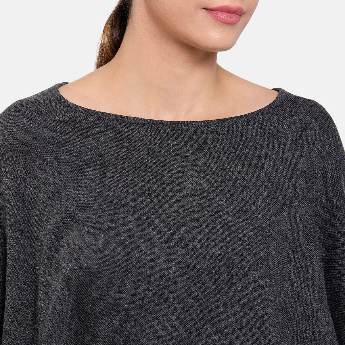 Charcoal Round Neck Nursing Cape
