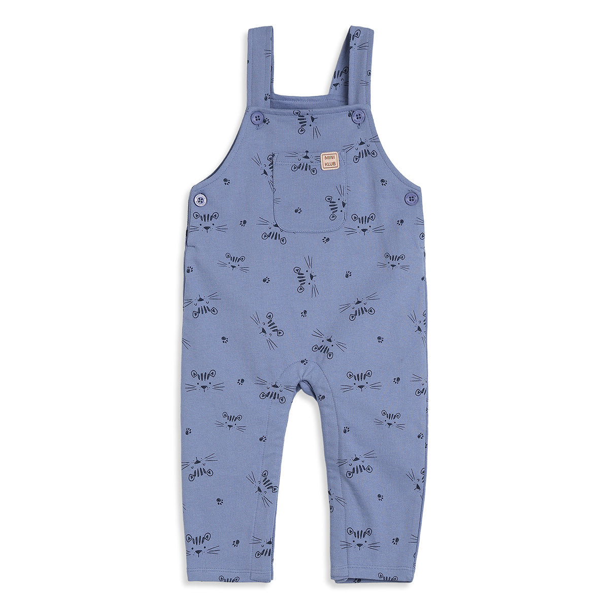 Baby Boys Blue Knit Dungaree Set Regular Fit Casual Wear
