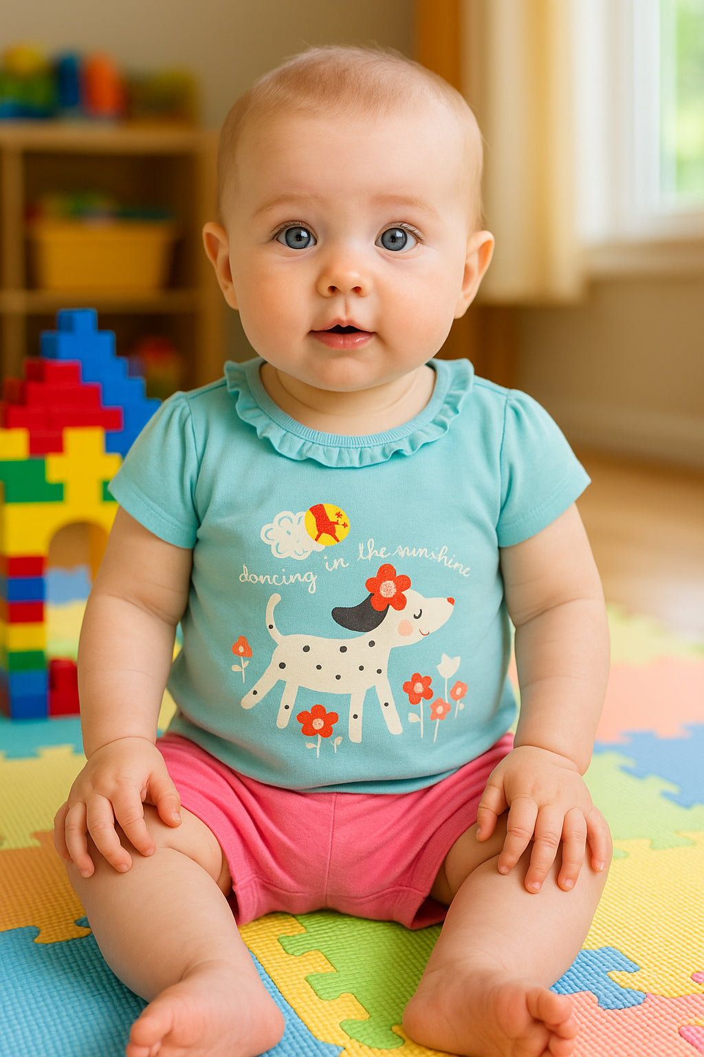 Girls Blue/Multi Knit Top