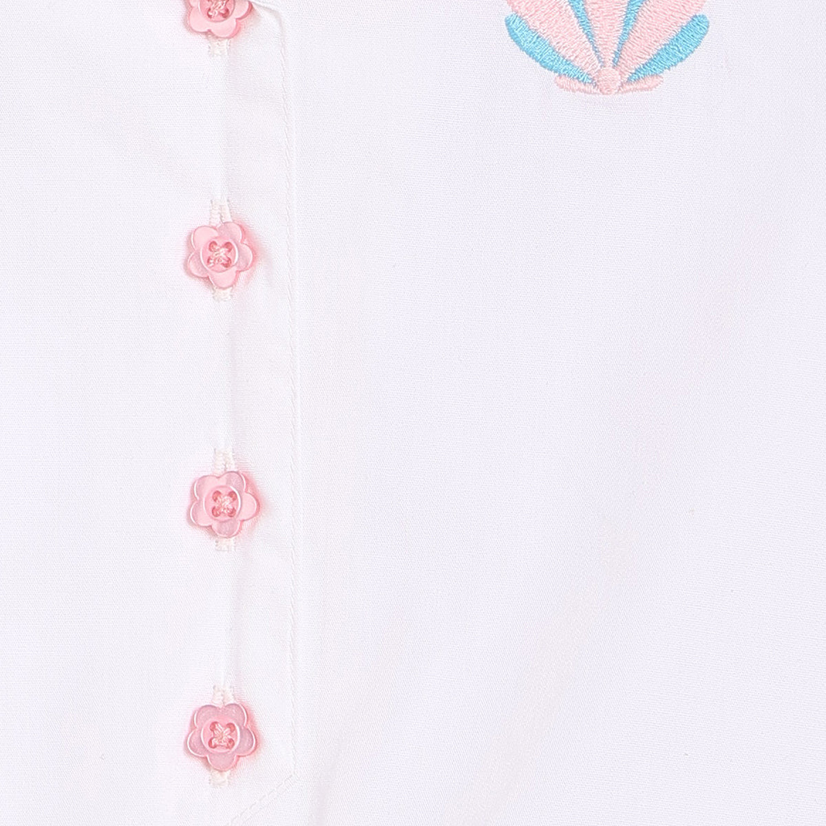 Girls White/Pink Short Sleeve Top And Bottom