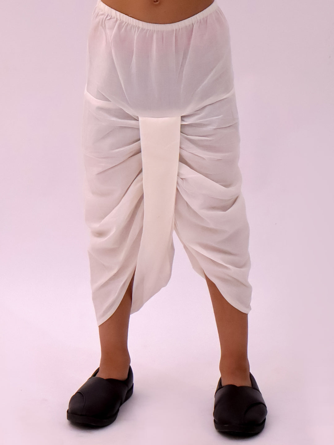 Lil Drama Boys Foil Print Kurta With Dhoti Pants Set, Pink And White
