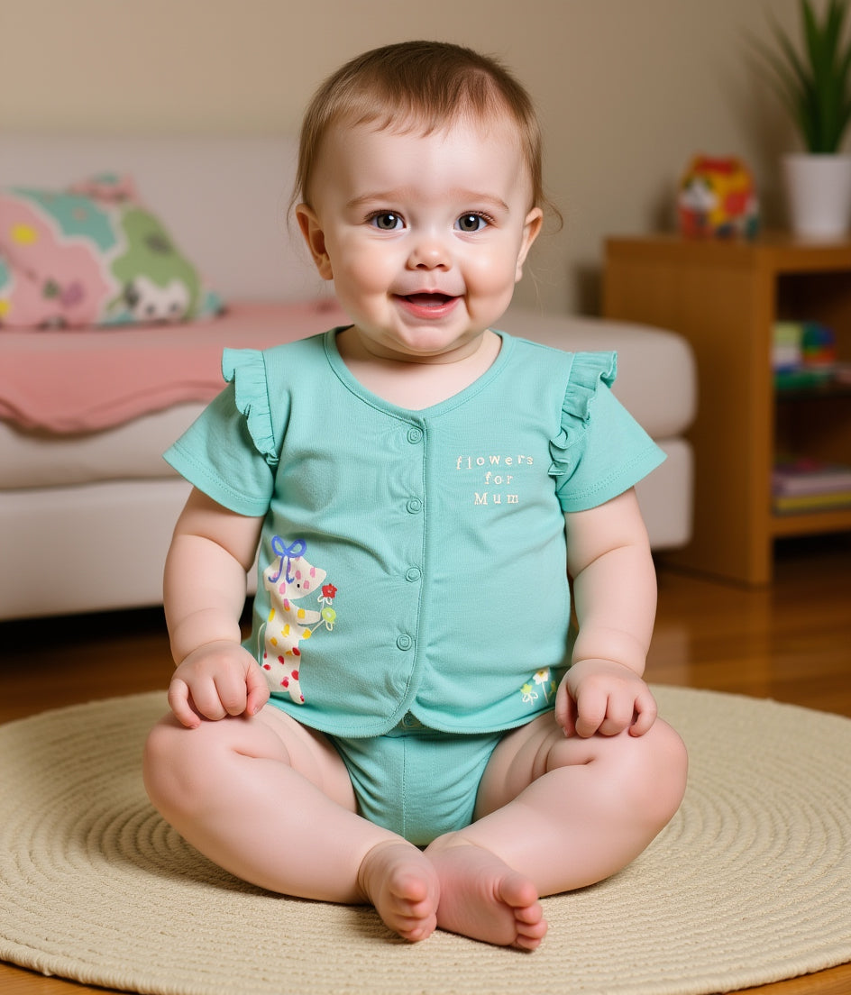 Girls Yellow/Blue Front Open Vest