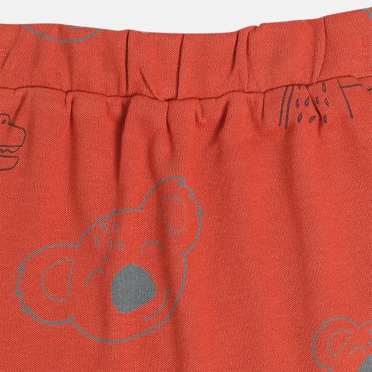 Boys Red/Gray Allarround Elastic Full Length Knit Bottom
