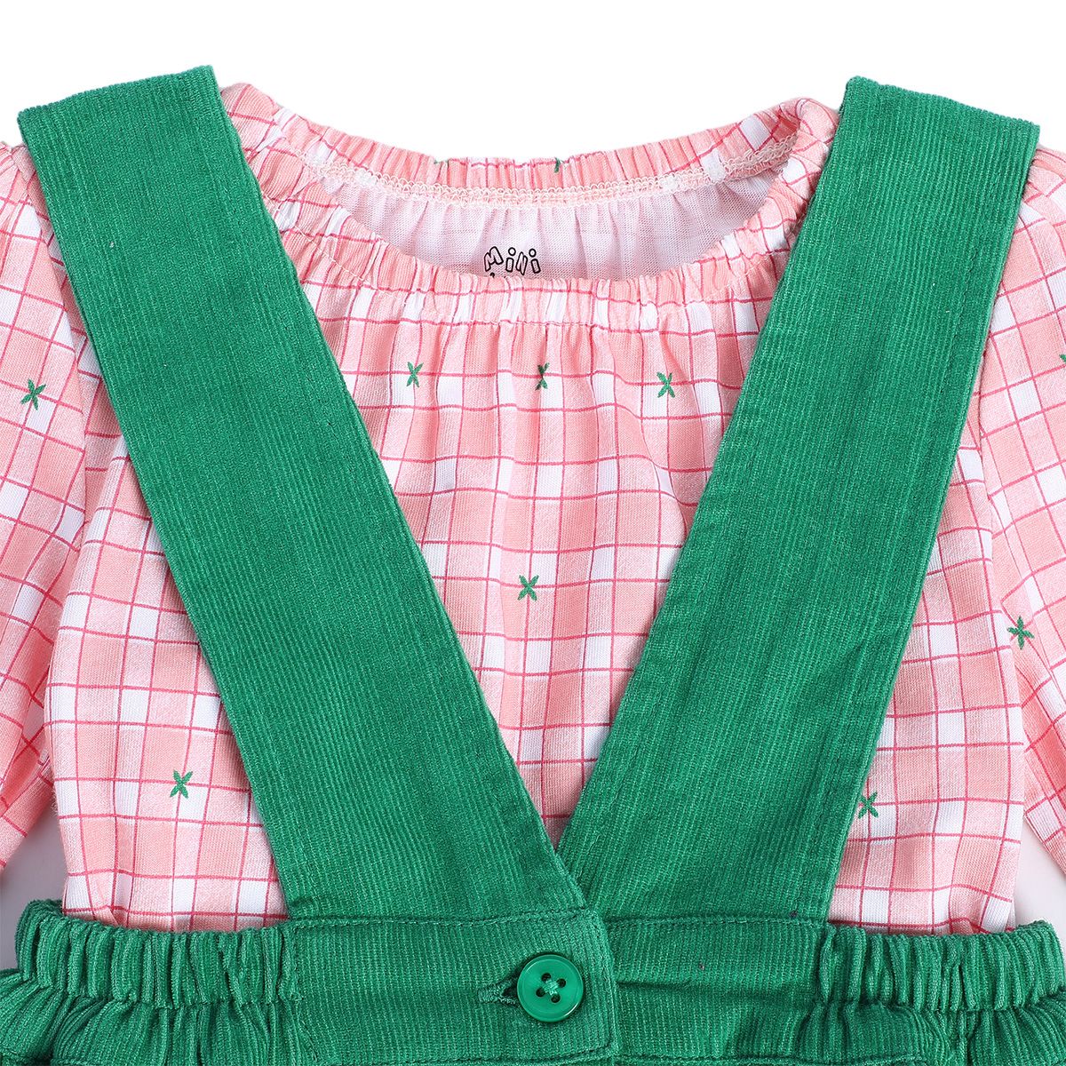 Girls Green Pack Of 2 Pinny Set