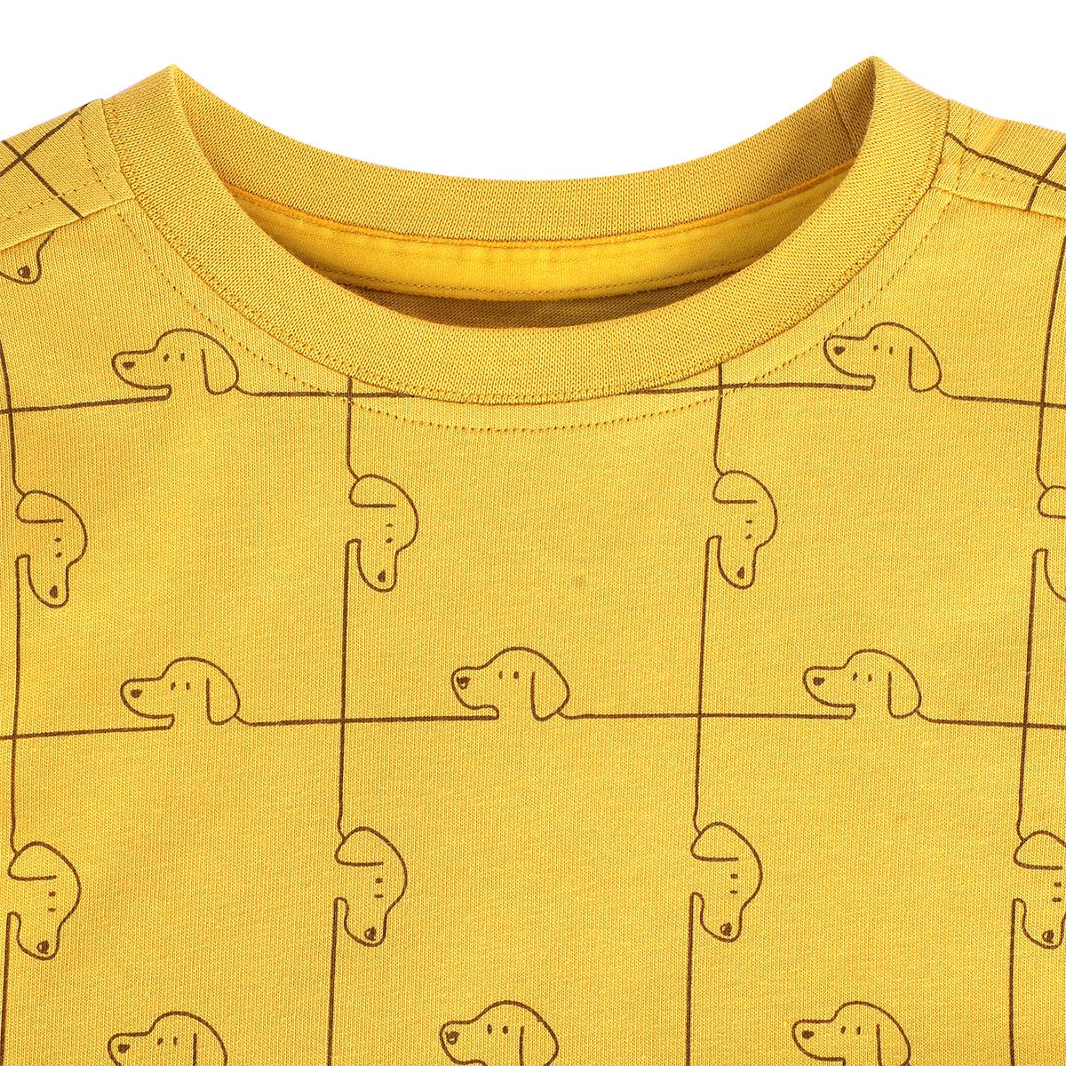 Boys Yellow Pack Of 2 T-Shirt And Bottom