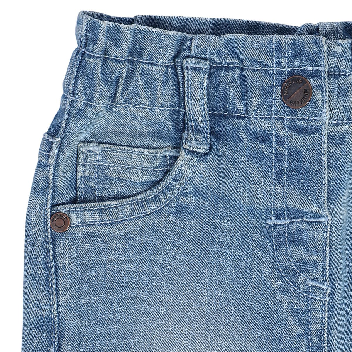 Girls Mid Blue Pack Of 1 Denim Pant