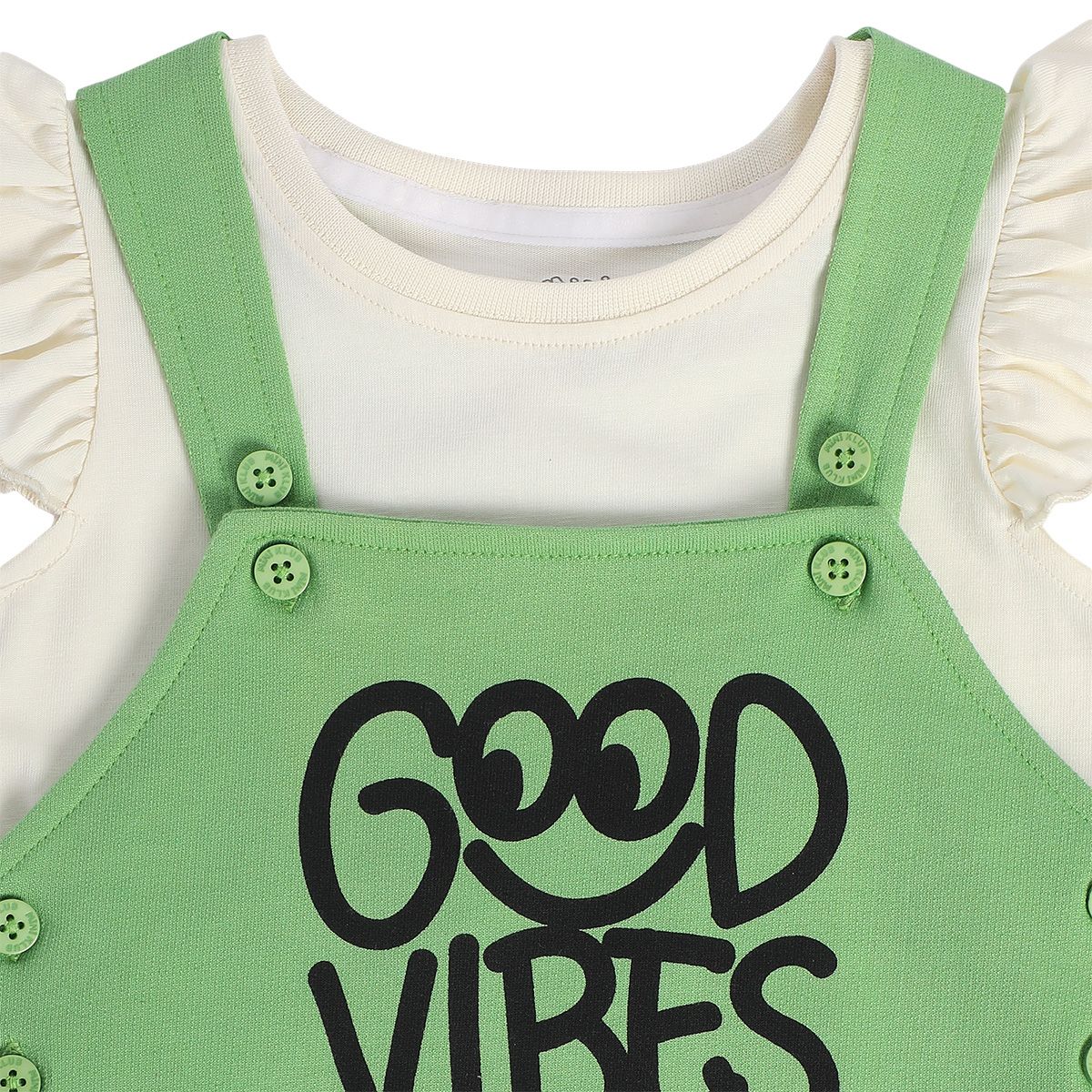 Girls Multicolor Pack Of 2 Dungaree Set