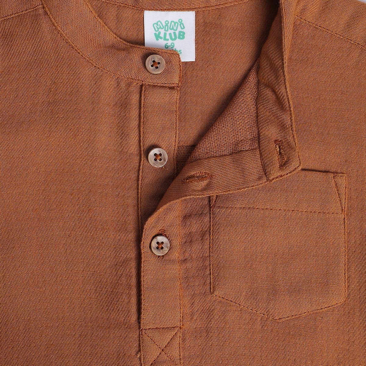 Boys Brown Pack Of 1 Shirt