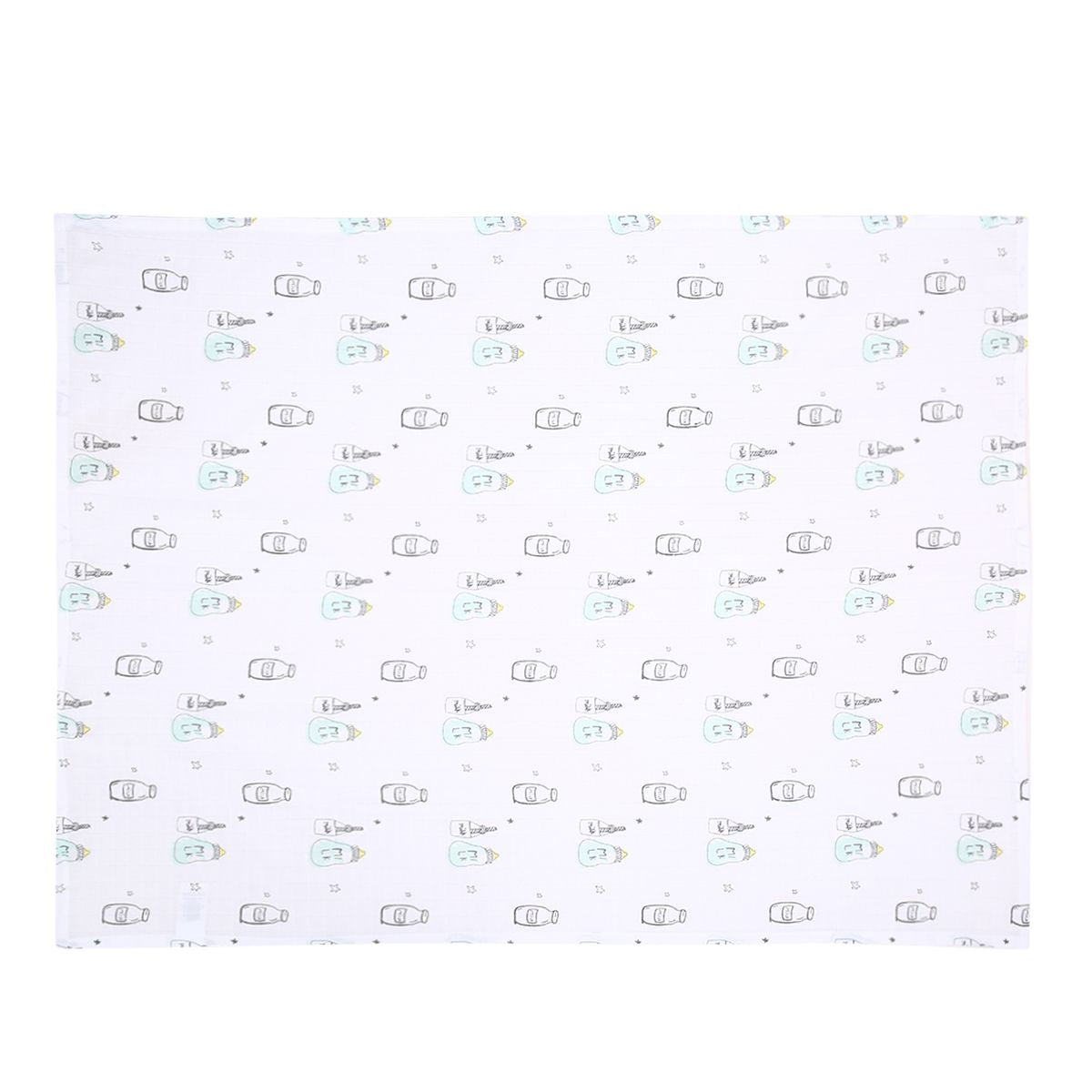 Baby Unisex White Cotton Muslin Printed Swaddle Wraps Pack of 2 Soft and Breathable Everyday Essentials