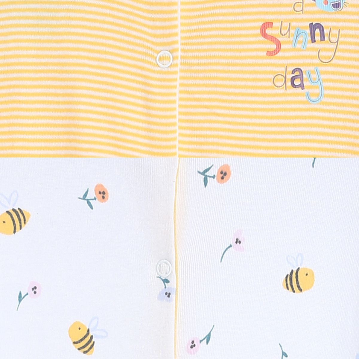 Pack of 2 sleepsuit - yellow for New Born