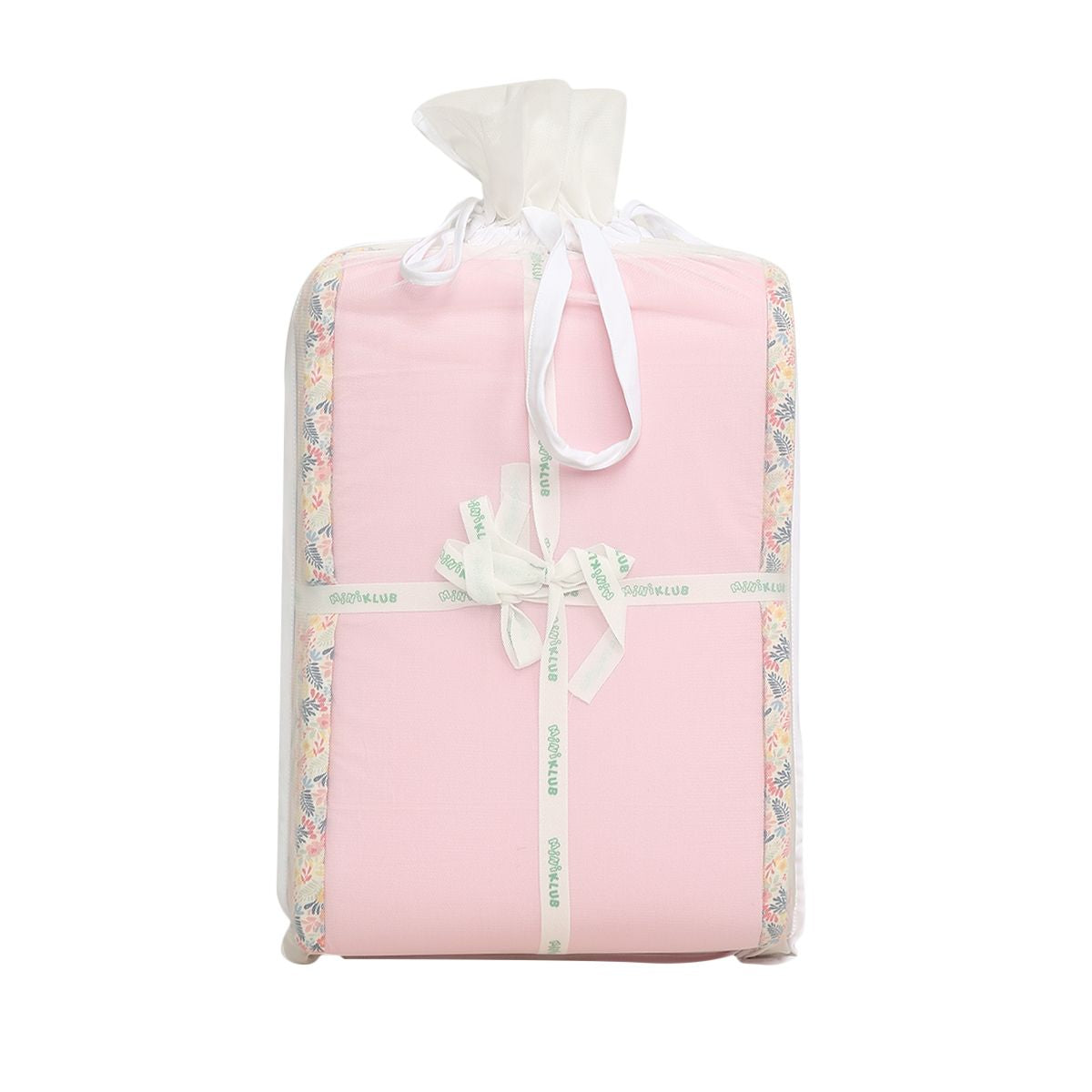 Baby Girls Pink Cotton Blend Floral and Bee Applique Cot Bumper Pack of 1 Padded Nursery Essential