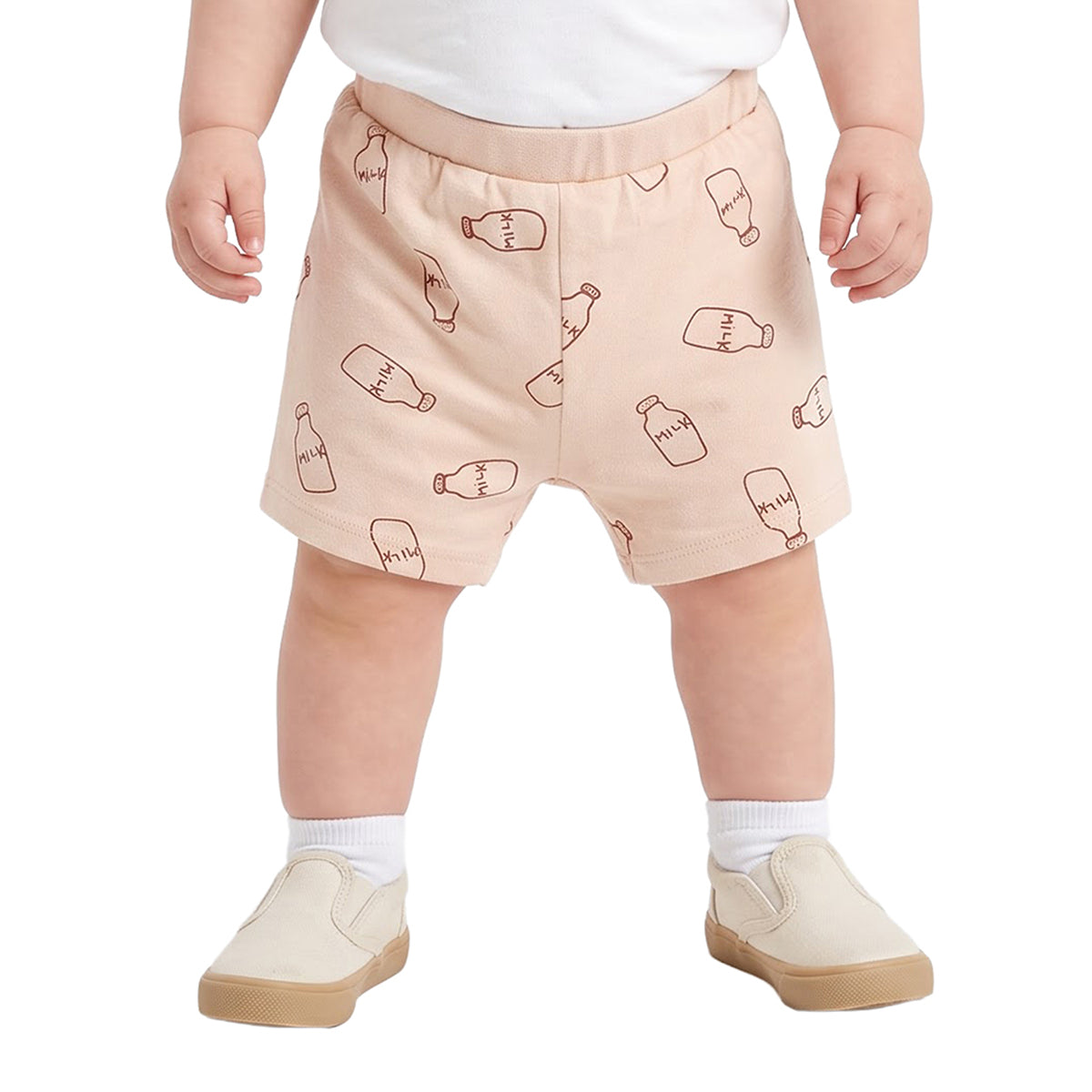 Baby Boys Blue and Cream Knit Shorts Pack of 2 Regular Fit Casual Wear