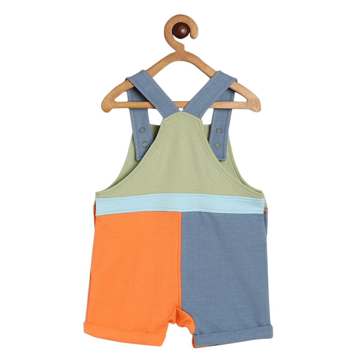 Boys Green/White Round Neck Short Sleeve Dungaree Set