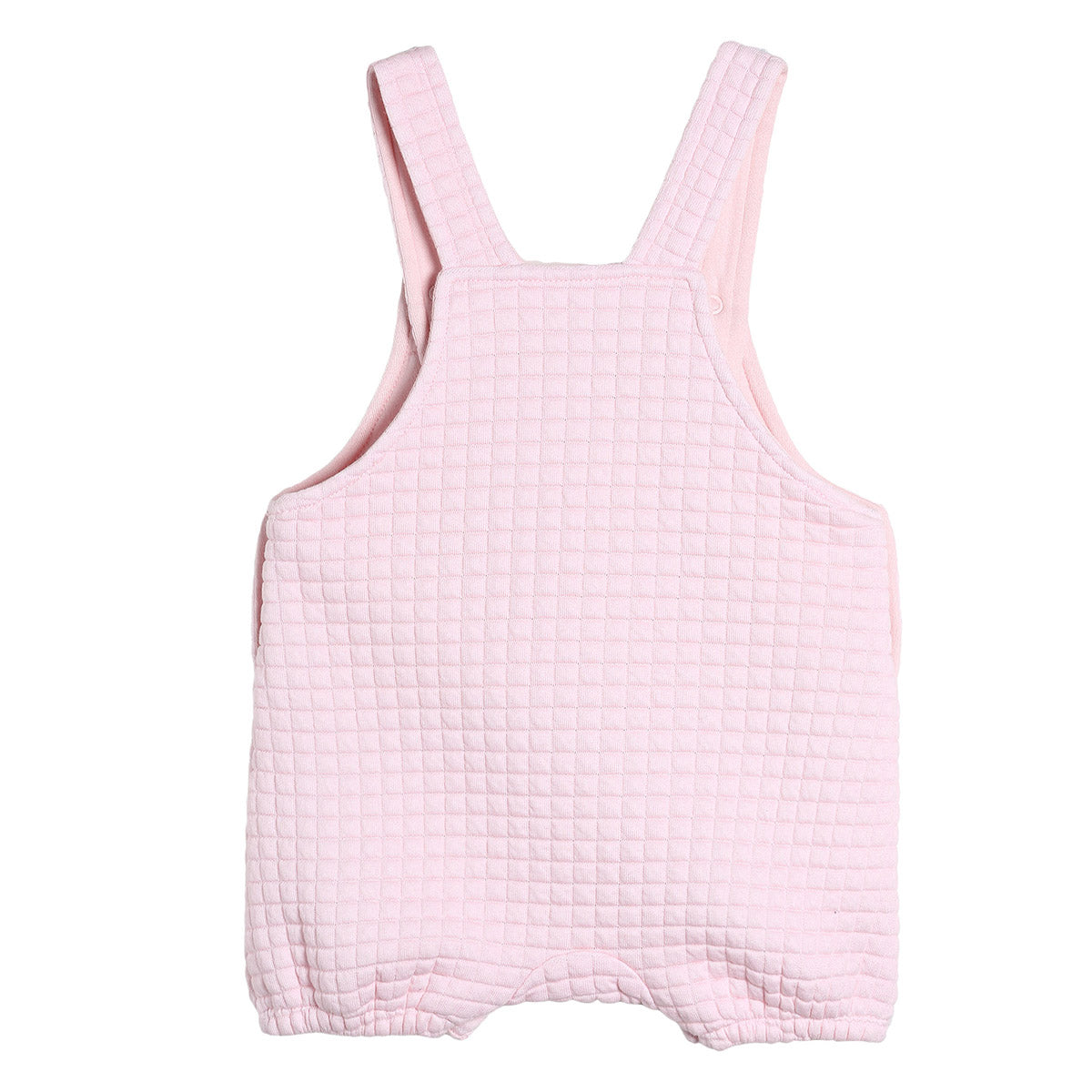 Girls Pink Dungaree Romper with Cat Embroidery and Full Sleeve Top Outfit Set