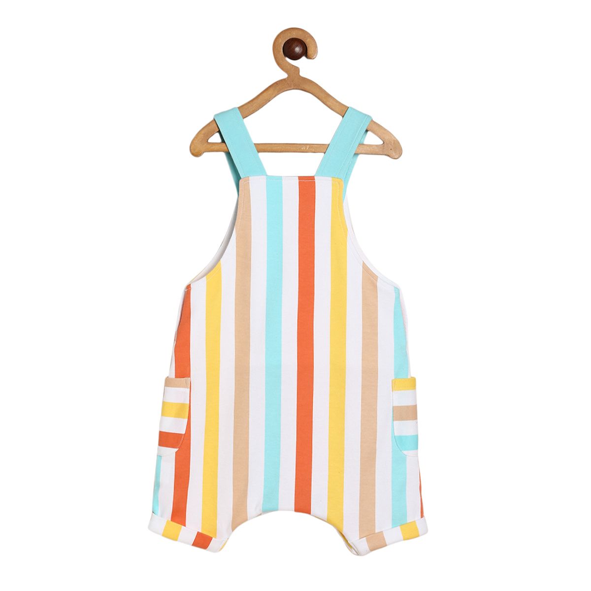 Boys White Dungaree Set