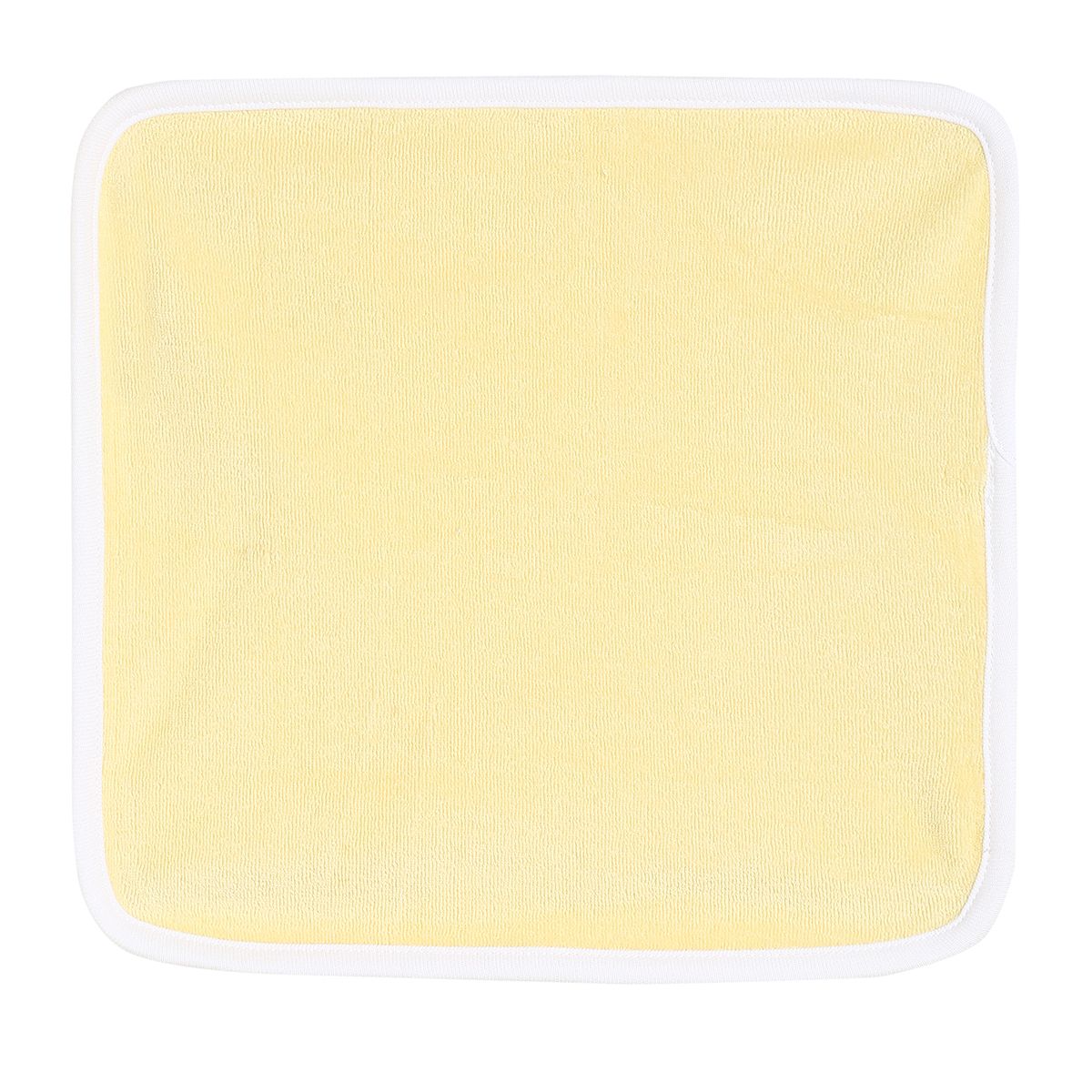 Baby Unisex Yellow and Blue Cotton Washcloths Pack of 4 Solid and Striped Bath Essentials