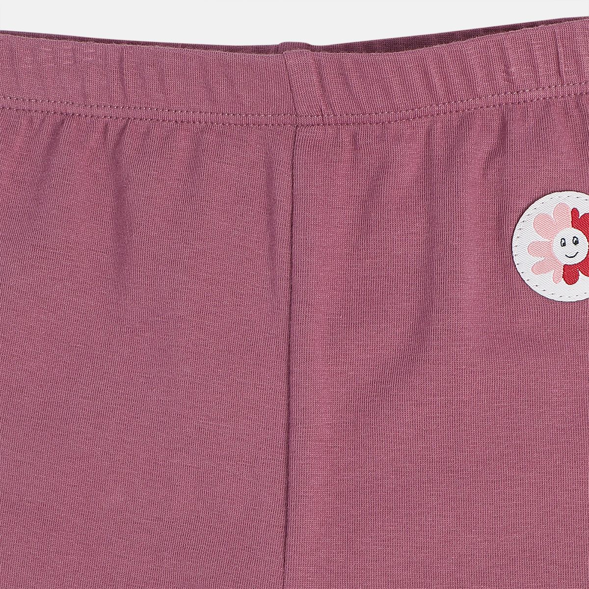 Girls Cotton Pack Of 2 Full Length Solid & Floral Printed Leggings - Purple & Red