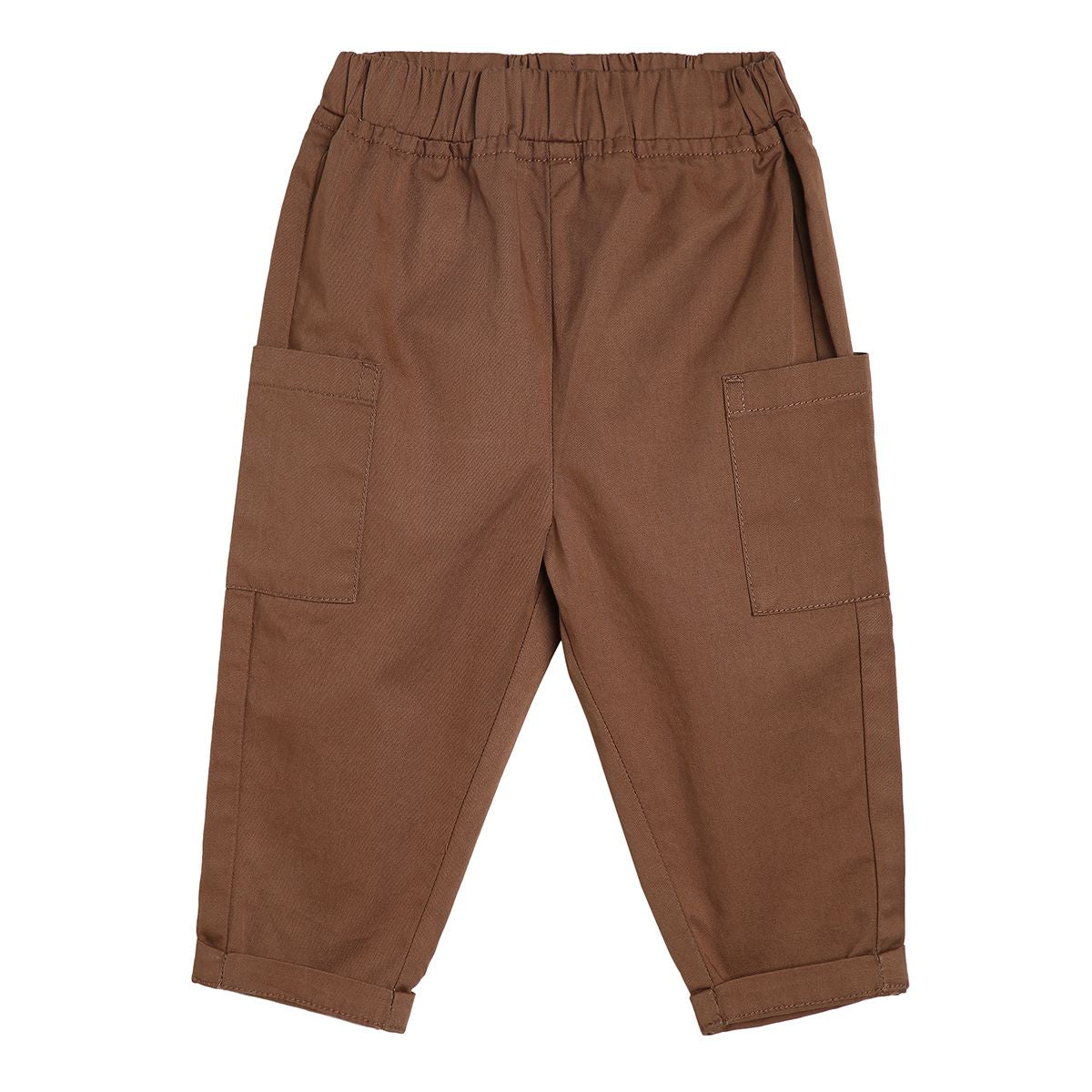 Baby Boys Monkey Print Shirt and Solid Pants Set, Yellow & Brown