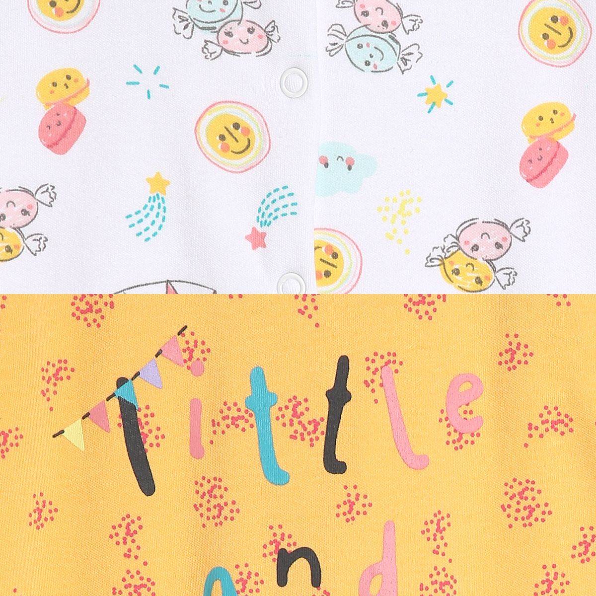 Girls Multicolor Pack Of 2 Sleep Suit
