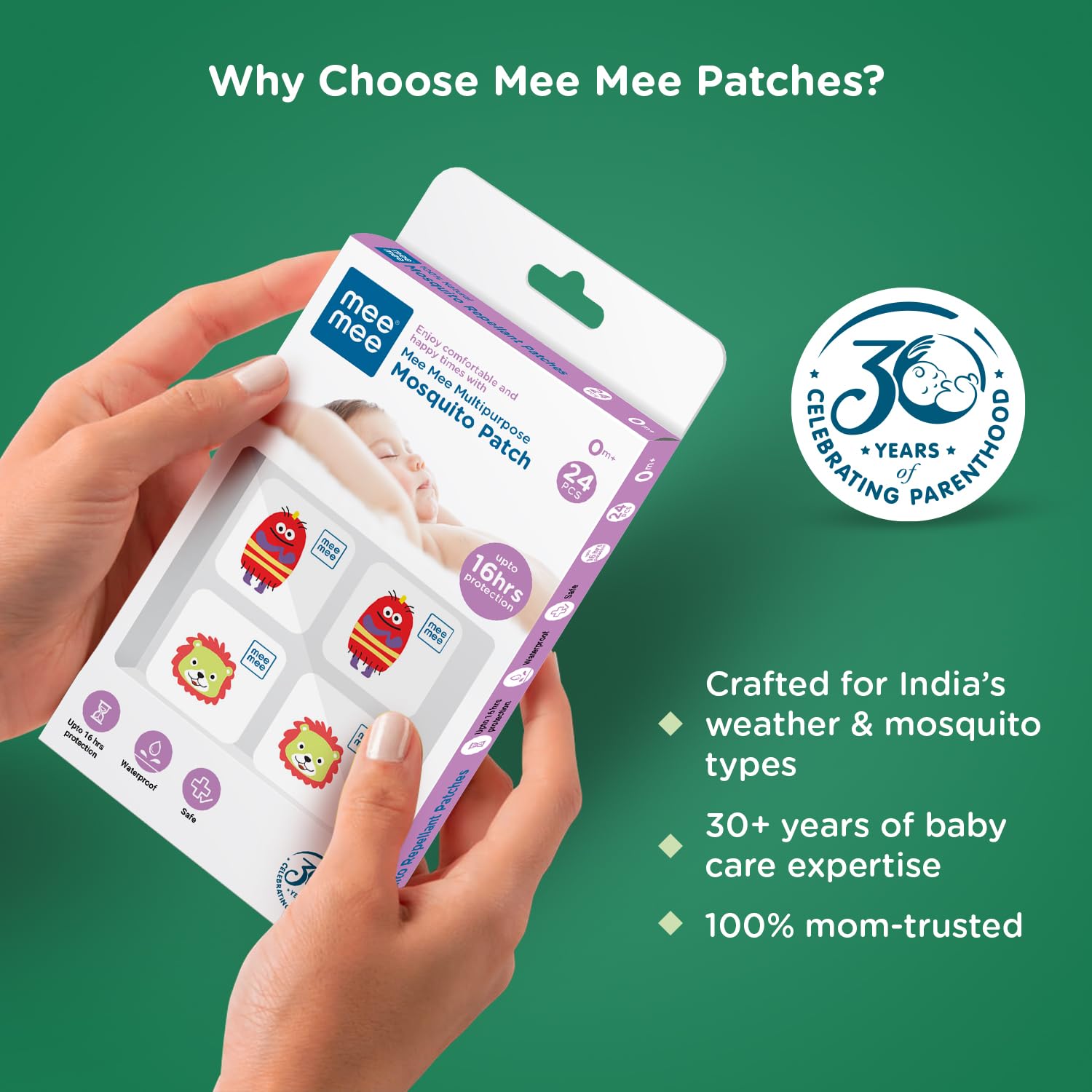Mee Mee Multipurpose Natural Mosquito Repellent Patch for Babies & Kids - 24 Pieces